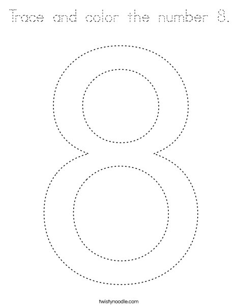 Trace and color the number 8. Coloring Page