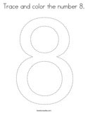 Trace and color the number 8 Coloring Page