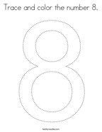 Trace and color the number 8 Coloring Page