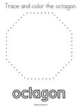 Trace and color the octagon. Coloring Page