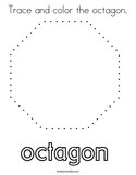 Trace and color the octagon Coloring Page