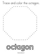 Trace and color the octagon Coloring Page