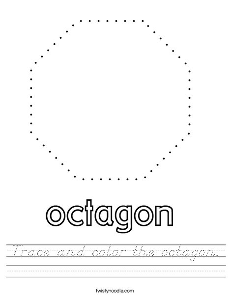Trace and color the octagon. Worksheet