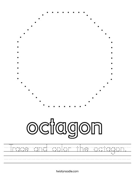 Trace and color the octagon. Worksheet
