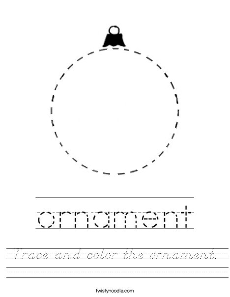 Trace and color the ornament. Worksheet