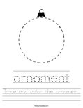 Trace and color the ornament. Worksheet