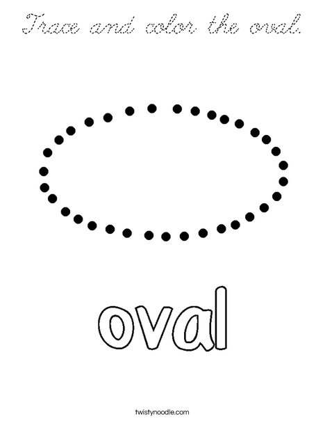 Trace and color the oval. Coloring Page