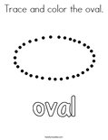 Trace and color the oval. Coloring Page