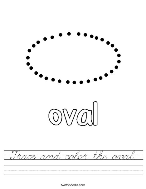 Trace and color the oval. Worksheet