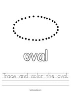 Trace and color the oval Handwriting Sheet