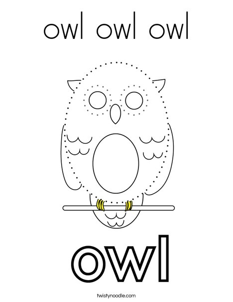 Trace and color the owl. Coloring Page