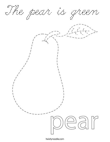 Trace and color the pear. Coloring Page