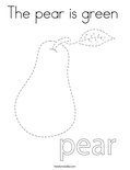 The pear is green  Coloring Page