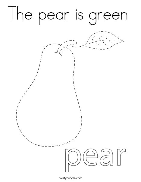 Trace and color the pear. Coloring Page