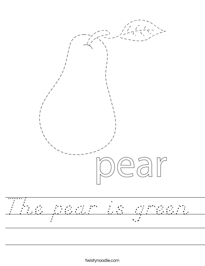 The pear is green  Worksheet