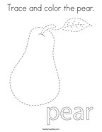 Trace and color the pear Coloring Page