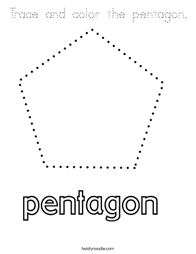 Trace and color the pentagon Coloring Page - Tracing - Twisty Noodle