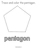 Trace and color the pentagon Coloring Page
