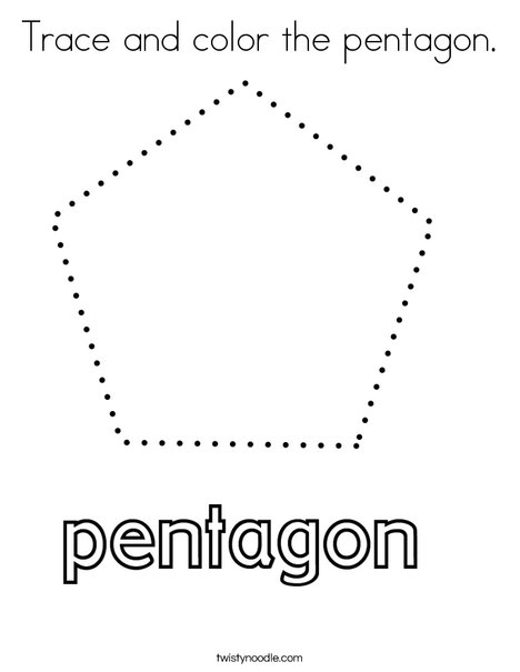 Trace and color the pentagon. Coloring Page