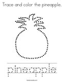 Trace and color the pineapple Coloring Page