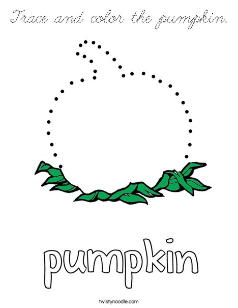Trace and color the pumpkin. Coloring Page