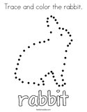 Trace and color the rabbit Coloring Page