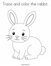 Trace and color the rabbit Coloring Page