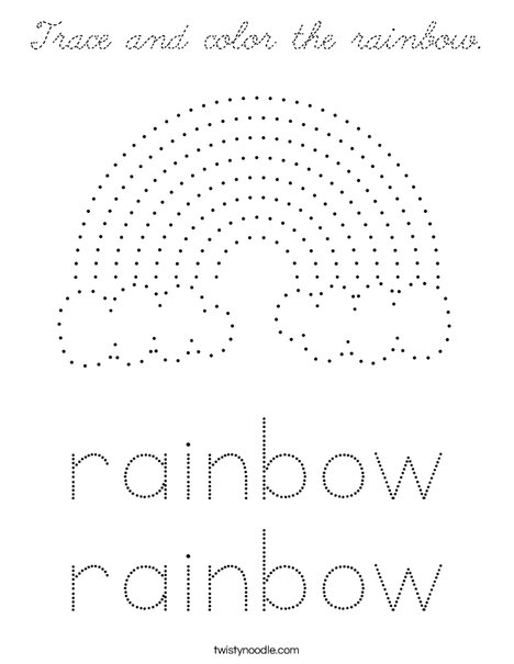 Trace and color the rainbow. Coloring Page