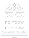 Trace and color the rainbow. Worksheet
