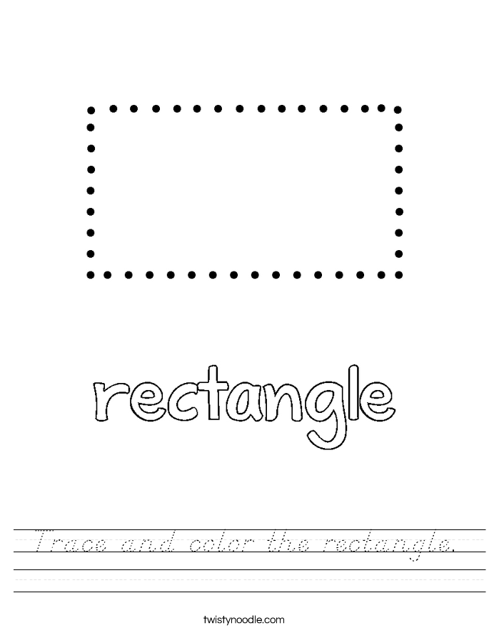 Trace and color the rectangle. Worksheet