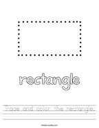 Trace and color the rectangle Handwriting Sheet