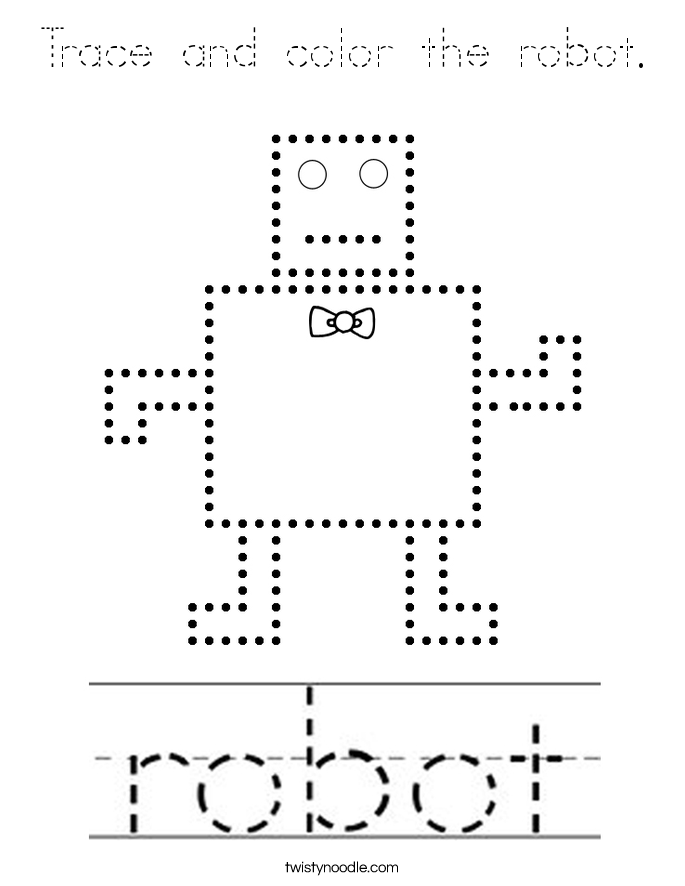 Trace and color the robot. Coloring Page