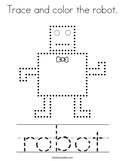 Trace and color the robot Coloring Page