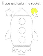 Trace and color the rocket Coloring Page