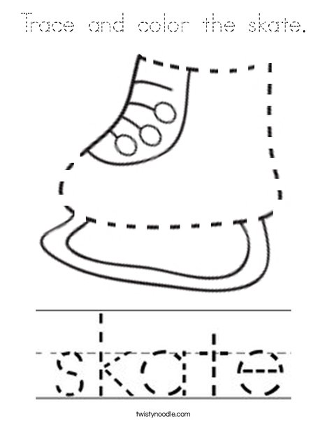 Trace and color the skate. Coloring Page