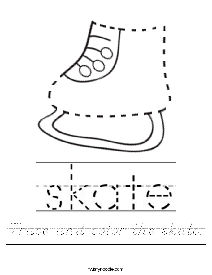 trace-and-color-the-skate-worksheet-d-nealian-twisty-noodle