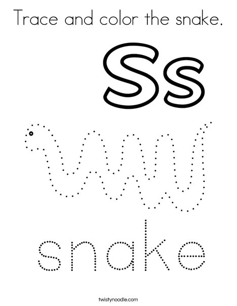 Trace And Color The Snake Coloring Page Twisty Noodle Trace And Color The Snake Coloring Page Twisty Noodle