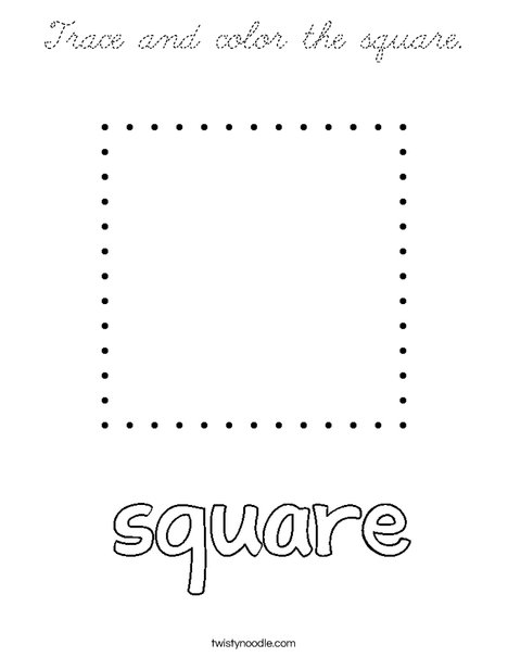 Trace and color the square. Coloring Page