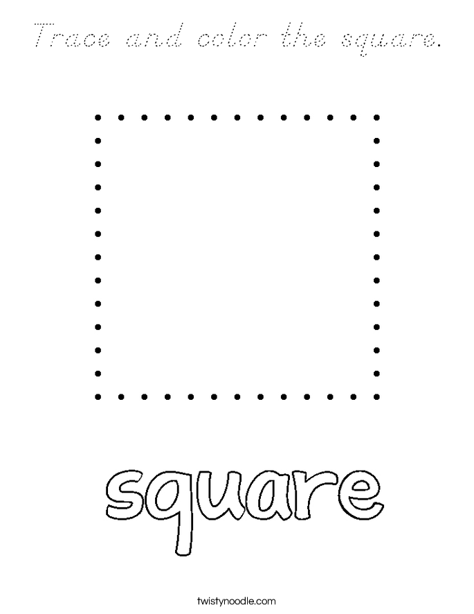 Trace and color the square. Coloring Page