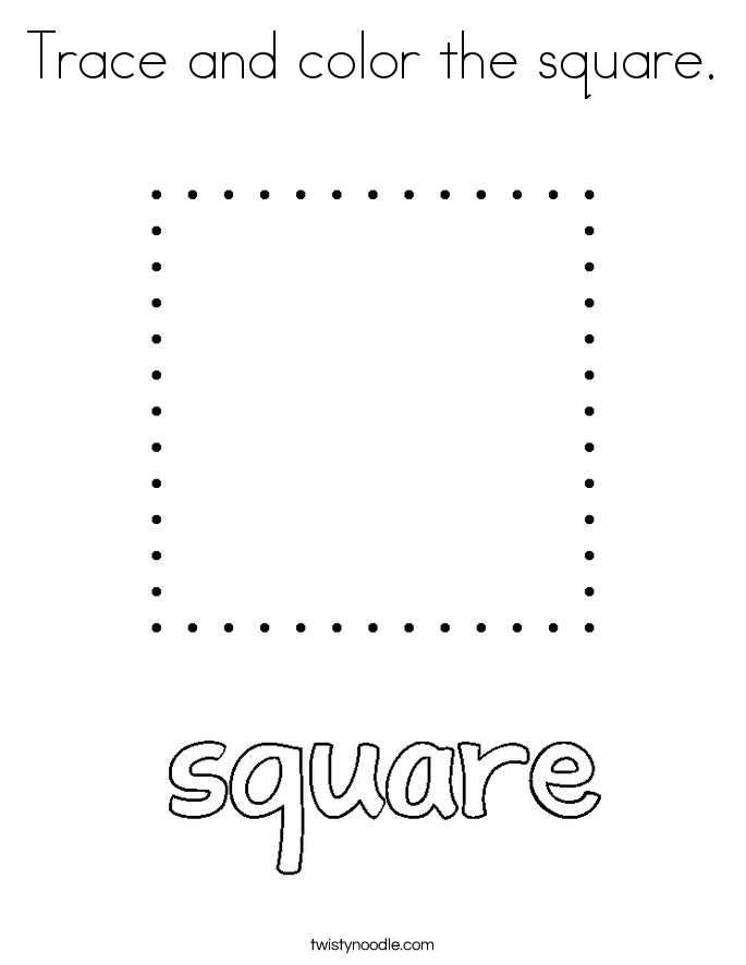 Trace And Color The Square Coloring Page Twisty Noodle Trace And Color The Square Coloring Page Twisty Noodle