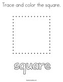 Trace and color the square Coloring Page