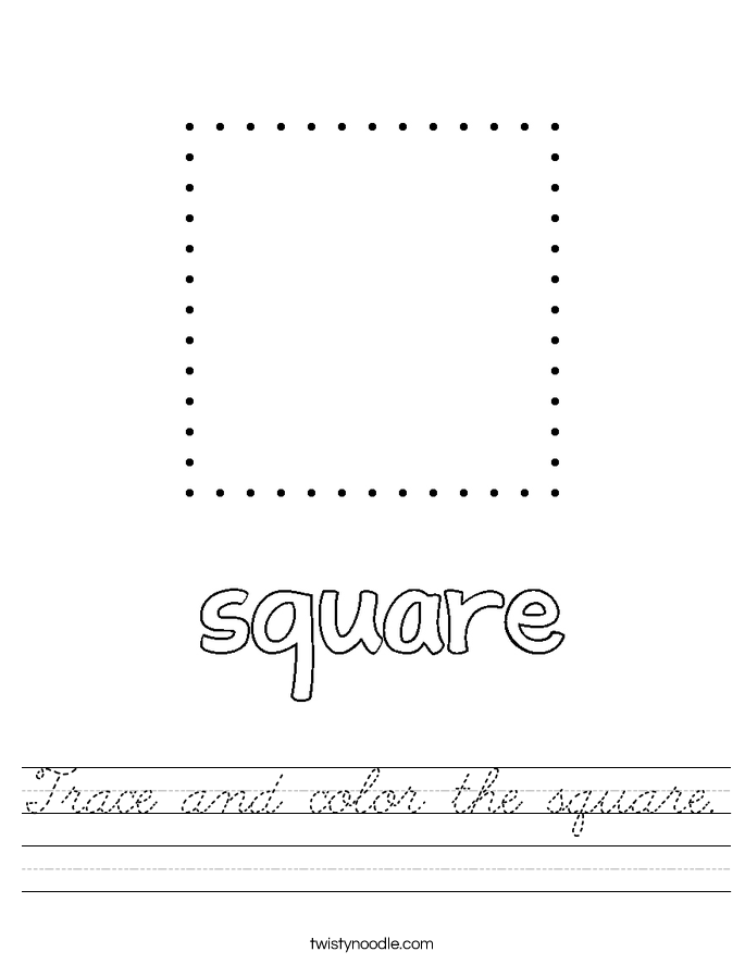 Trace and color the square. Worksheet