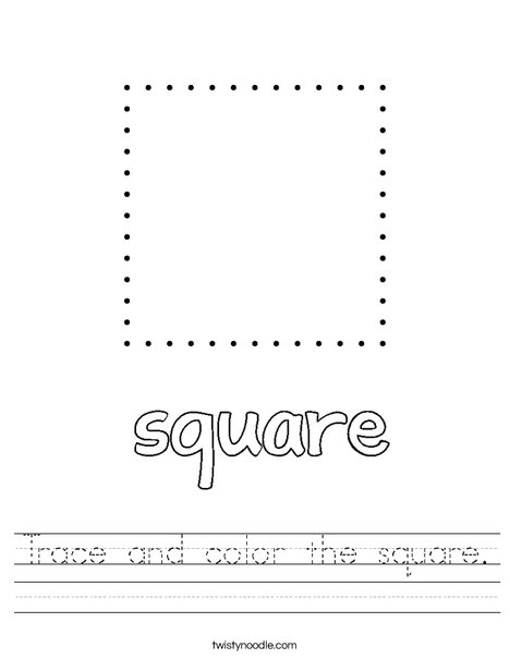 Trace and color the square. Worksheet
