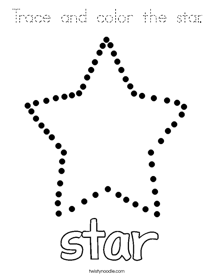 Trace and color the star. Coloring Page