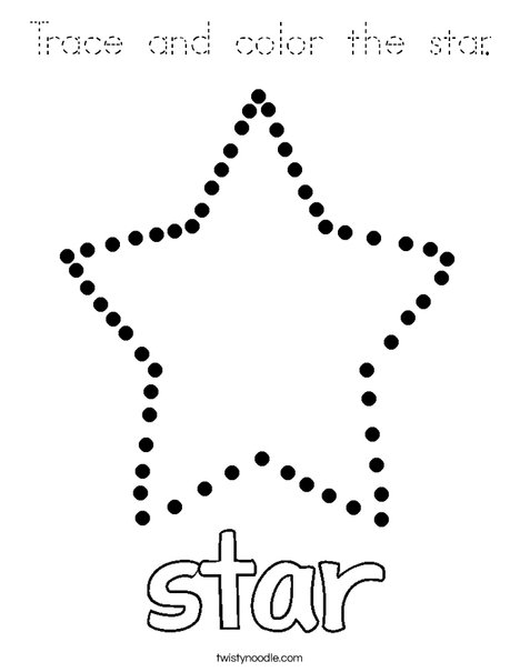 Trace and color the star. Coloring Page