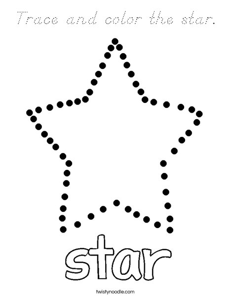 Trace and color the star. Coloring Page