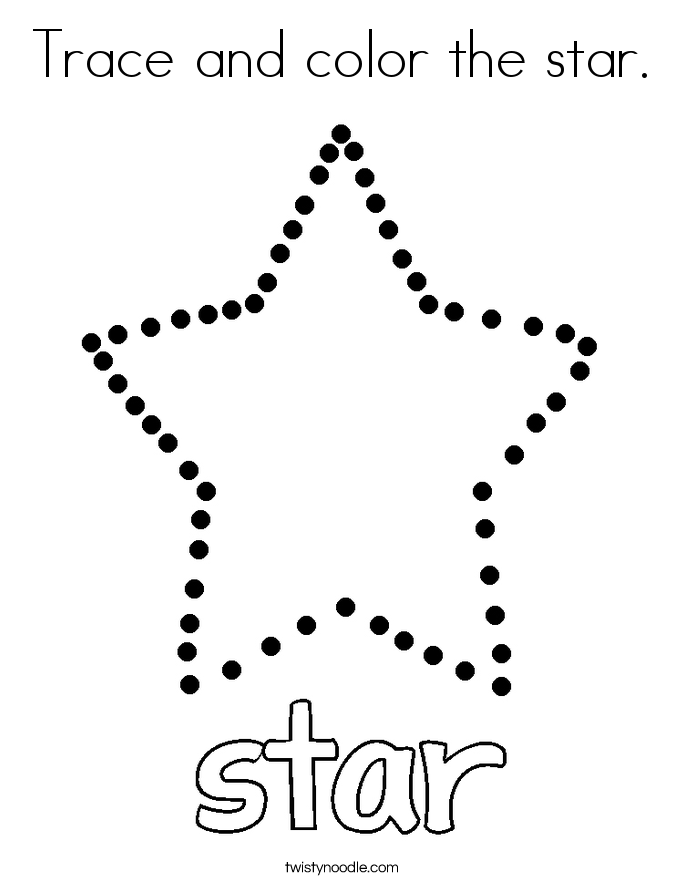 Trace And Color The Star Coloring Page Twisty Noodle Trace And Color The Star Coloring Page Twisty Noodle