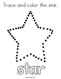 Trace and color the star Coloring Page