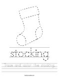 Trace and color the stocking. Worksheet