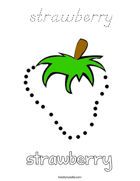 Trace and color the strawberry. Coloring Page